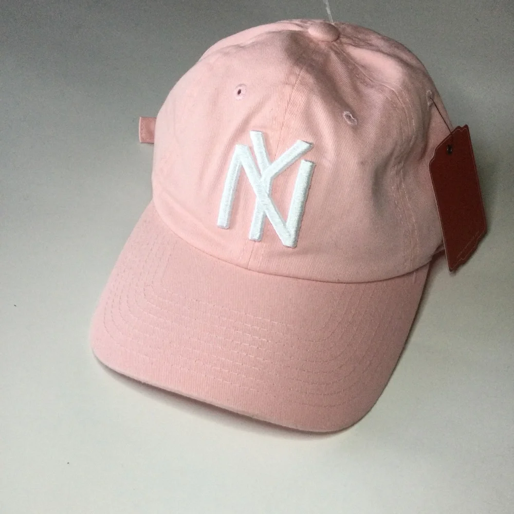 AMERICAN NEEDLE NEW YORK YANKEES LOGO BASEBALL CAP PINK OS ADJUSTABLE NWT